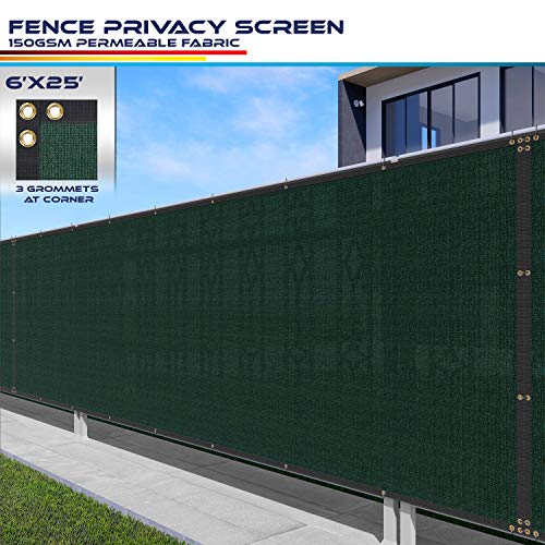 6 X 25 Privacy Fence Screen In Green With Brass Grommet 85 Blockage Windscreen Outdoor Mesh Fencing Cover Netting 150gsm Fabric Custom Pricepulse 6 X 25 Privacy Fence Screen In Green With Brass Grommet 85 Blockage Windscreen Outdoor Mesh Fencing Cover Netting 150gsm Fabric Custom Pricepulse