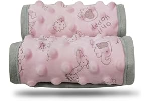 DODO NICI car seat Strap Cover for Baby, seat Belt Cover Cushion, Belt Pads fit Baby Carrier/Pushchair/Stroller, Cozy Peace Dotted Minky, Pink