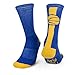 ChalkTalkSPORTS Athletic Half Cushioned Crew Socks | Mid Calf | Basketball Superelite | Royal Blue/Gold