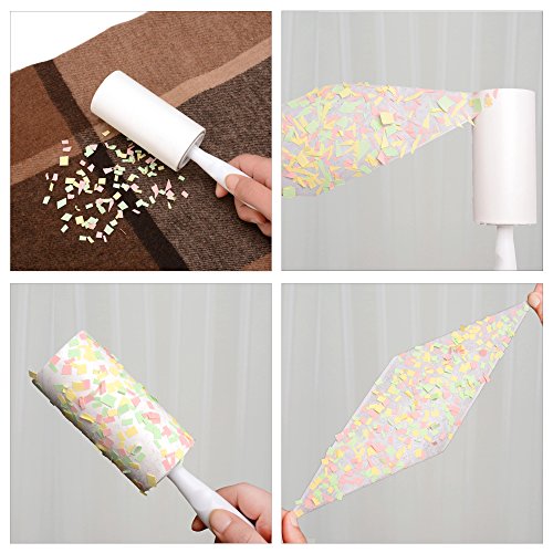 Lint Roller,Long Handle Drum Type Strong Sticky Lint Remover Roller with 8 Refills Total 540 Sheets for Pet Hair,Dust,Clothes and Car seats Removal(White) - Thumbnail 5