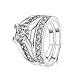 2pcs one Set Platinum Plated Engagement Ring with 2.1ct Princess Cut Clear Zirconia Wedding Rings for Women