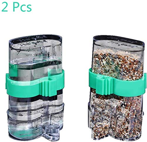 Wpmlady 2 Pcs Automatic Bird Waterer Food Feeder, Birds Clear Dispenser Feed, Bird Feed Water Dispenser (2 Pcs)