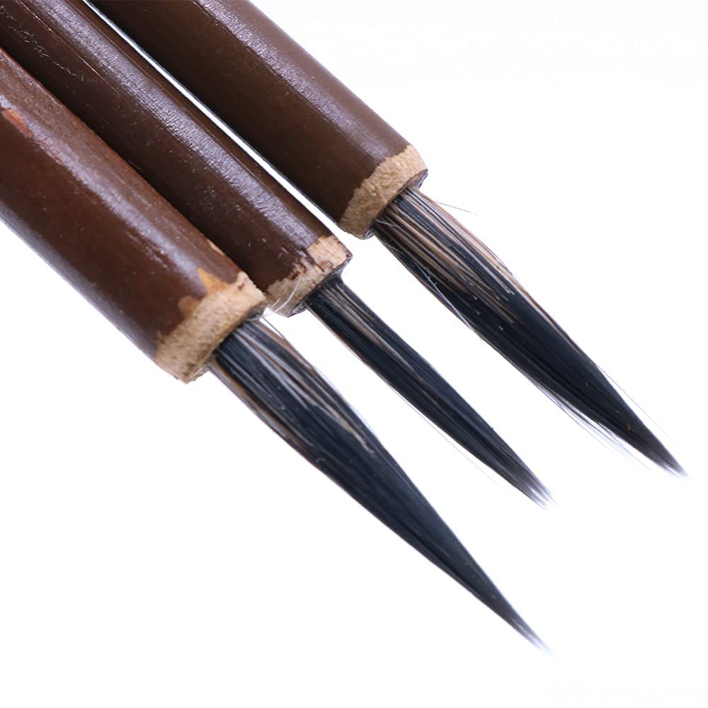 CENPEK 3Pcs Chinese Calligraphy Brush Set - Kanji Sumi Drawing Watercolor Brushes