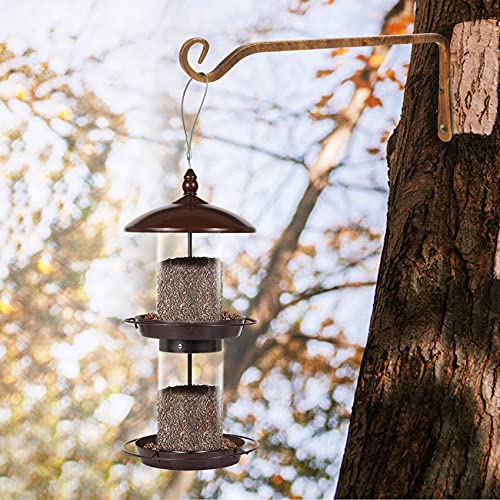 Jardim Outside Wild Bird feeders That Attach to Window Stand for Garden Yard Outdoor Hanging Decor(2 Tiers)
