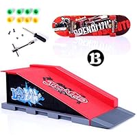 Novobey Fingerboard Mini Finger Skateboard Toy Ramp Parts Fingerboards Training Props Party Favors Educational Finger Toy for Kids and Adults