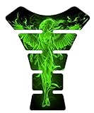 Angel Fire Green 3d Gel Motorcycle Gas Tankpad Kawasaki Ninja ZX Suzuki GSXR Honda CBR Yamaha YZF Triumph Motorcycle TanK pad Decal Sticker