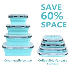 VIGIND Set of 4 Collapsible Foldable Silicone Food