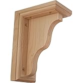 Ekena Millwork BKT03X05X07HAAL Hamilton Traditional Wood Brackets, 3"W x 5"D x 7"H , Alder