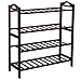 SONGMICS 100% Bamboo 4-Tier Rack 30 Inch Wide Entryway Shoe Shelf Storage Organizer Holds Up to 16 Pairs,Ideal for Hallway Bathroom Garden, Expresso Brown
