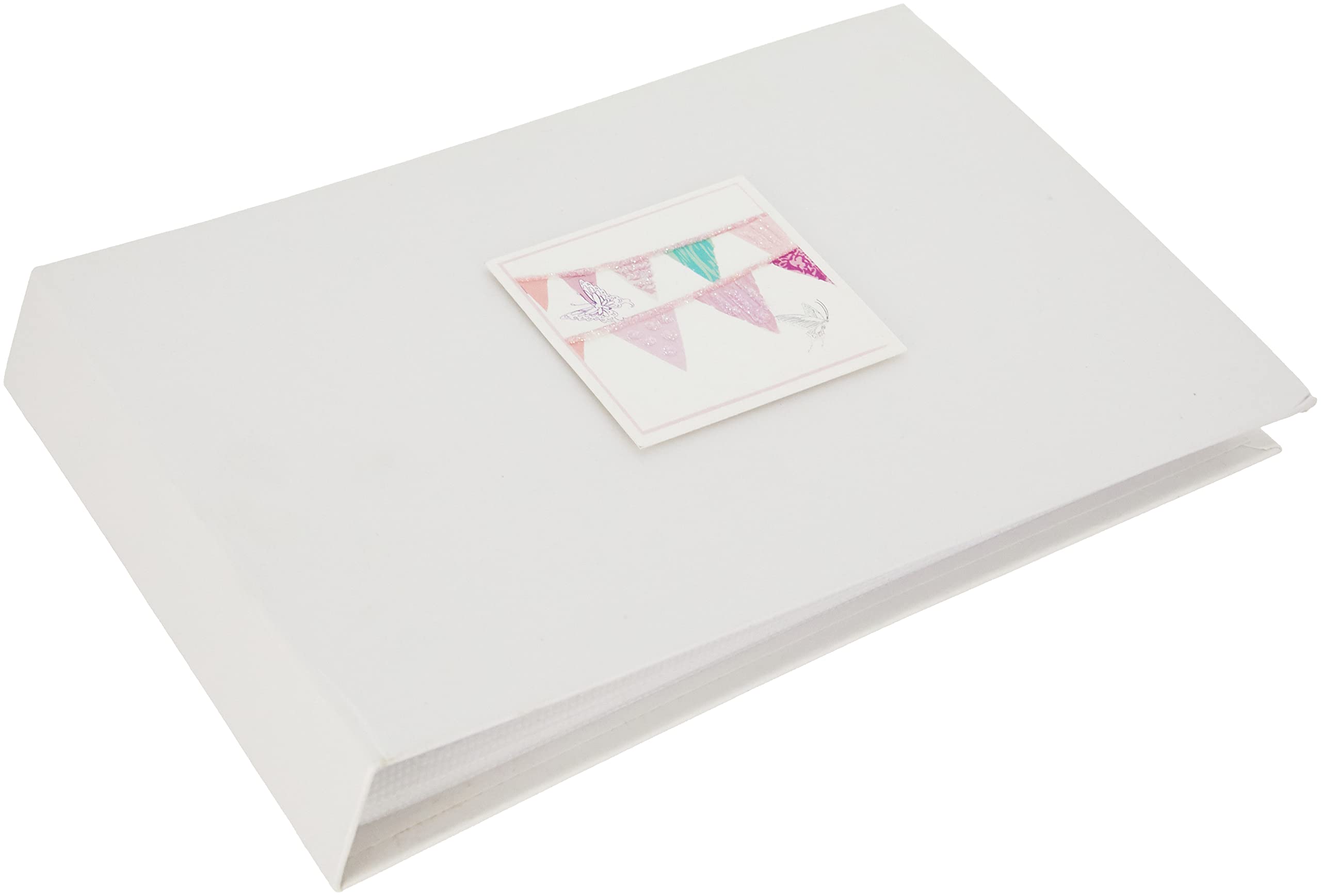 white cotton cards Bunting Tiny Value Photo Album, 17.5 x 2.5 x 12.5 cm