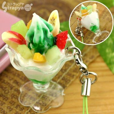 Miniature Parfait Cell Phone Strap (Fruits Parfait)