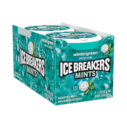 ICE BREAKERS WINTERGREEN SUGAR FREE MINTS TINS, 1.5 OZ (8 COUNT)