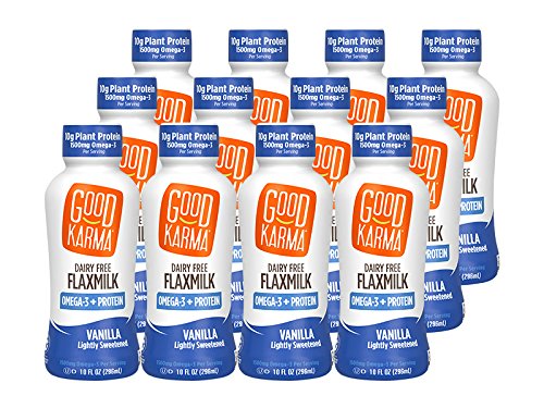 Good Karma Plant-Powered Flaxmilk, Vanilla Lightly Sweetened, 10 oz Shelf-Stable Bottle (Pack of 12) Dairy-Free, Plant Based Milk Alternative - Thumbnail 7