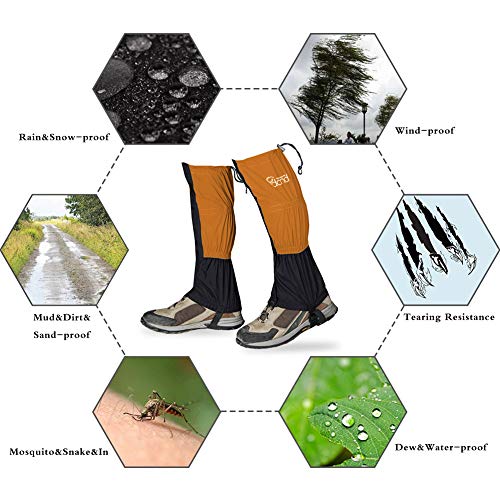 IDAND Leg Gaiters for Hiking Snow Gaiters Waterproof Snow Leg Gaiters Snow Boot Gaiters Anti-Tear Oxford Fabric Outdoor Waterproof Snow Shoes for Outdoor Hiking Walking Hunting Climbing Mountain (L) - Thumbnail 5