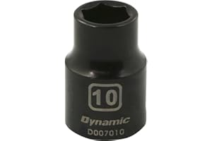 Dynamic Tools 3/8-Inch Drive 6 Point Metric, 10-Millimeter Standard Length, Impact Socket