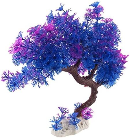Owncons Aquarium Decoration Plants Stand Tree, Accent Underwater Fish Tank Ornament Blue