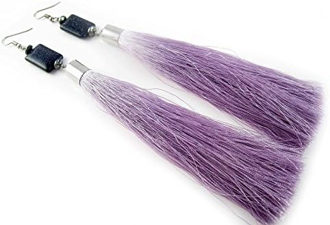 Fashion Lavender Silk Earrings Women's Girls Elegant Jewelery Handmade Tassels Dangle Stud Earrings Eardrop