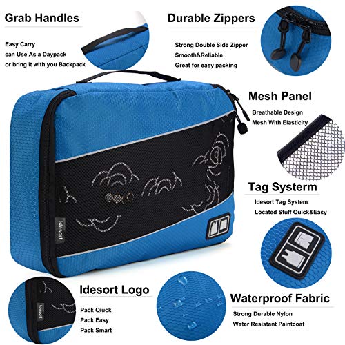 Packing Cubes Luggage Suitcase Organizer Bags for Travel Accessories 8 Set (Rose Blue)