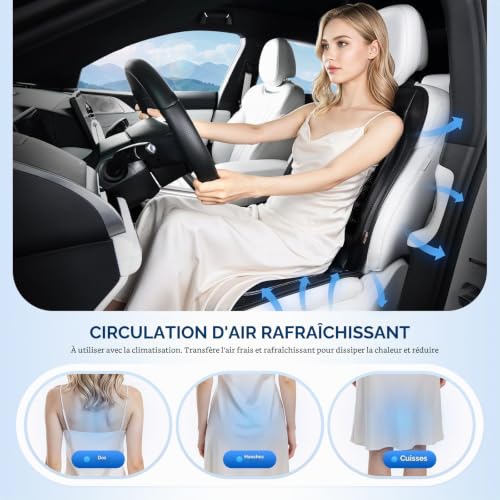 Coverado Summer Seat Covers with 2 Fans, Adjustable 3 Speeds Ventilated Seat Cushion Adaptable Universal for Car Truck SUV Van All Vehicles