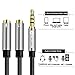 Headphone Y Splitter Mic and Audio Combo Adapter Female to Male 3.5mm PC Headset Extension Cable for PS4,Tablet, Laptop,Phone and More 3.9 Inch (Black)