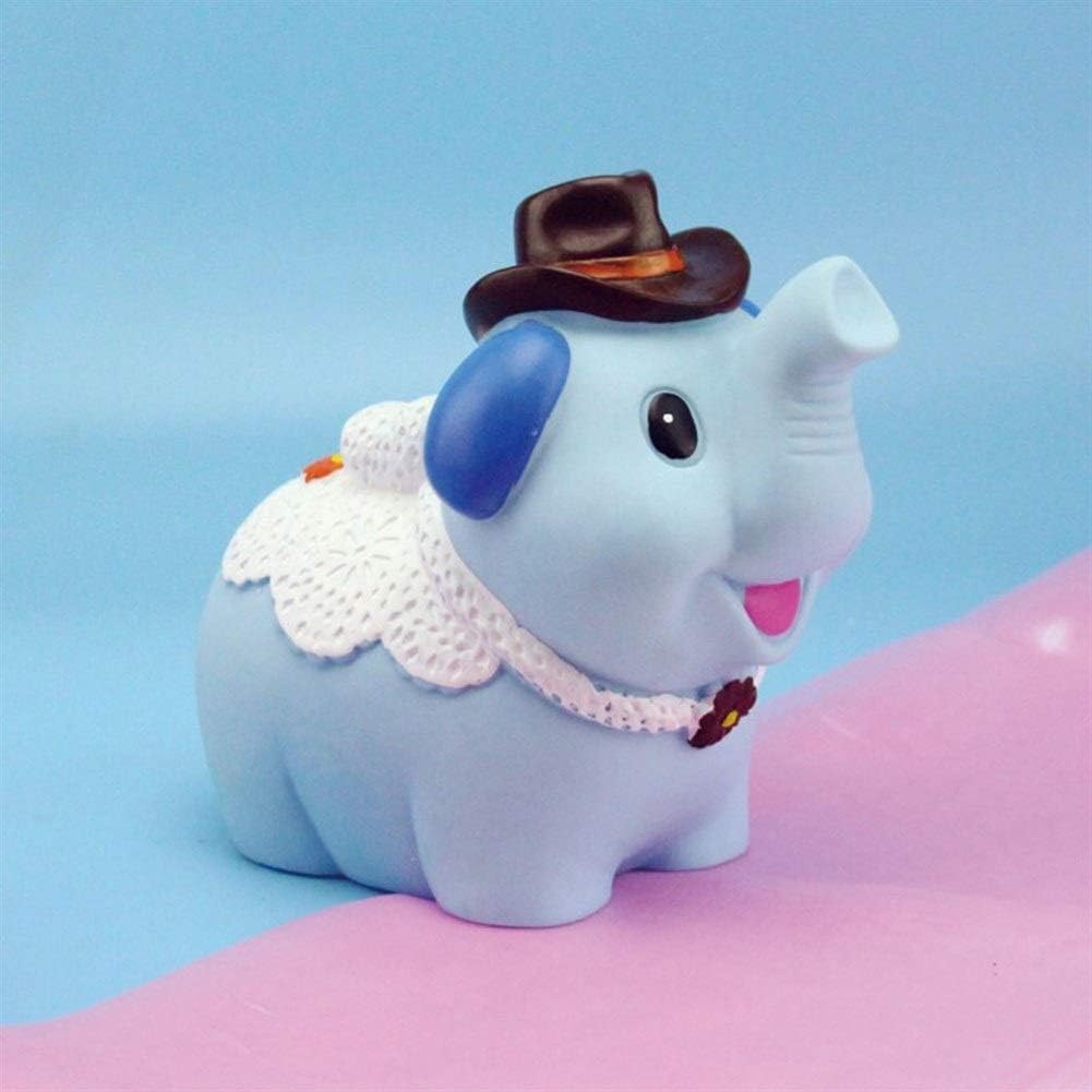 WUIO Money Boxes, Cute Elephant Money Pot Piggy Bank Coin Animal House Decoration Coins Money Children Birthday Gift Jixiang Ruyi Resin Piggy Bank (Color : Blue)