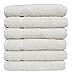 SALBAKOS 100% Turkish Cotton Hand Towel Set of 6 16x30 inch | Heirloom Quality | Hotel & Spa Collection | Ultra Soft, Super Absorbent, Long Lasting Hand Towels | Made in Turkey (Ivory, 6 Hand Towels)