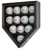 12 Baseball Display Case Wall Cabinet Shadow Box, UV Protection Door, B12(UV)