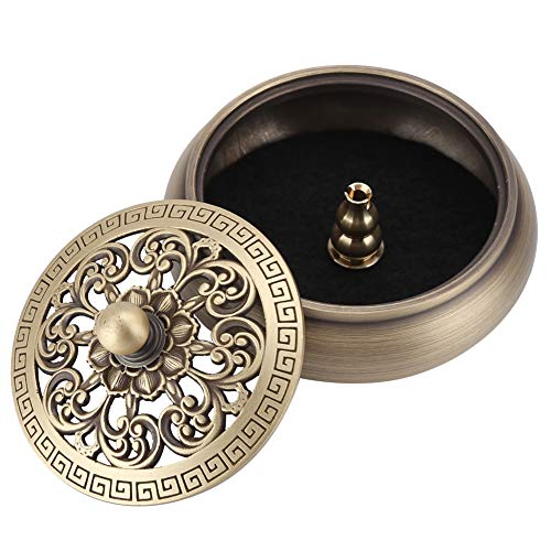 Copper Incense Burner Gourd Shaped Incense Stick Holders, Household Incense Burner Holders, Craft Decoration Religious Supplies (Round Bottom)