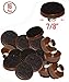 7/8'' Brown Nail-on Felt Pads – Firm Hold – Prevent Scratches on Hardwood, Ceramic and Linoleum Floors – Wood Floor Protector – Easy to Install (16 Pieces)