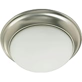 Quorum 3507-11-65 11.5 Inch One Light Flush Mount, Satin Nickel Finish with Satin Opal Glass