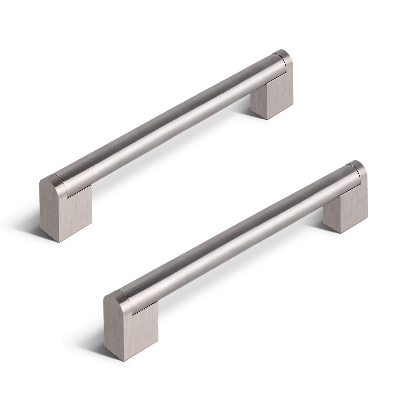 Photo 1 of DECORITEN 20 Pack Kitchen Cabinet Handles, Square Brushed Nickel Stainless Steel Cabinet Pulls, Handles for Cabinets and Drawers, 5 Inch (128mm)