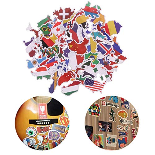 Tmrow 50Pcs National Flags Stickers Toys Countries Map Sticker DIY Scrapbooking Suitcase