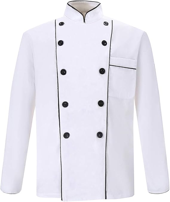 Amazon Co Jp Nanxson コック服 コックコート コックシャツ シェフ服 メンズ 調理服 コックコート 厨房 ワークコート 長袖 洋食 おしゃれ シエフジャケット 白 料理服 コック Cfm0056 服 ファッション小物