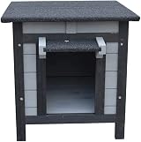 Bunny Business Rabbit Guinea Pig Cat Wooden Hide House Run 50x42x43cm Dark Grey view 3