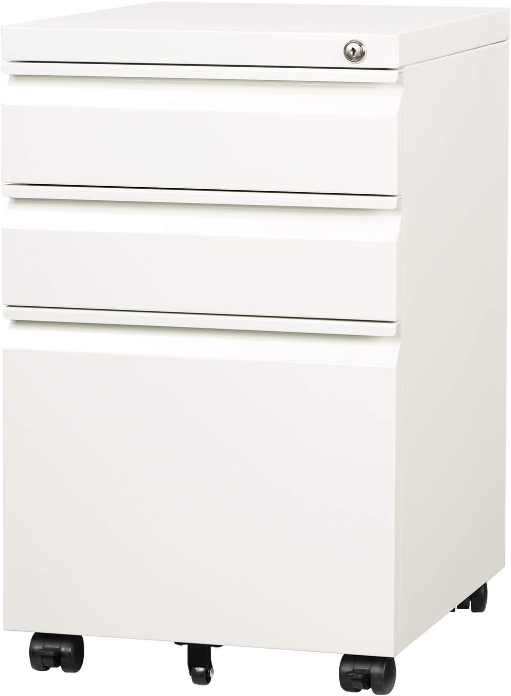 DEVAISE 3 Drawer Mobile File Cabinet Under Desk, Fully Assembled Except Casters, Letter/Legal Size, Black: Furniture & Decor