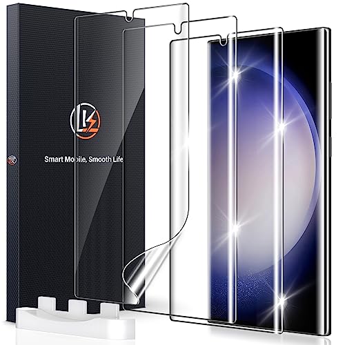 LK Screen Protector Compatible with Samsung Galaxy S23 Ultra, 3 Pieces, TPU Screen Protector, HD Clear Soft Transparent Screen Protector Film
