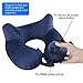 Longfit Soft Velvet Inflatable Travel Neck Pillow with Built-in Pump, Extra-Soft Washable Cover, and Compact Travel Pillow Set for Airplane,Traveling and all kinds of Relax