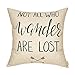 Fjfz Not All Who Wander are Lost Motivational Sign Travel Décor Summer Decoration Cotton Linen Home Decorative Throw Pillow Case Cushion Cover with Words Sofa Couch, 18