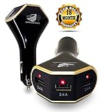 TripleBooster 7.2A/36W 3 Port Universal USB Car Charger with Cables (3), Cloth Bag and Manual