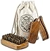 Beard and Mustache Grooming Care Kit - Wooden Folding Comb and Natural Beard Brush for mens Giftbox Premium Care Set for Men Facial Hair Sandalwood Folding Pocket Comb Beech Brush Wooden Box