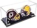 Deluxe Acrylic Collectible Pro / NCAA Double Mini Football Helmet, Mini Goalie Mask Display Case with UV Protection