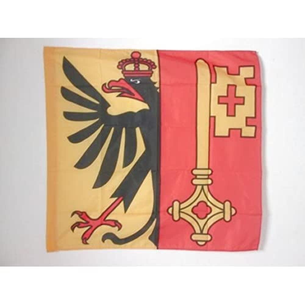 AZ FLAG - Canton of Geneva Flag - 3x3 Ft - 100% Polyester Geneva - GE Banner with Sleeve - Fade Resistant - Vivid Colors - 3' x 3' Feet - 90x90 Cm