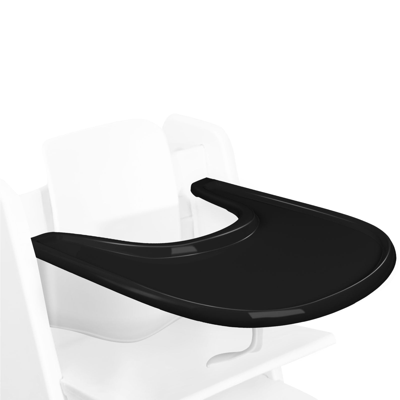 Tray Compatible with Stokke Tripp Trapp Chair, Full Cover High Chair Placemat for Stokke High Chair Replacement Tray Accessories for Toddler 6-36 Months (Black)