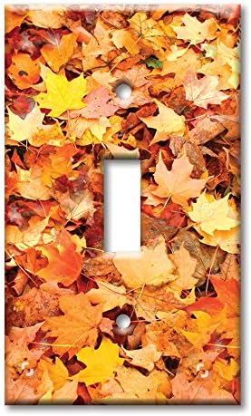 Art Plates Brand Single Gang Toggle Switchwall Plate Fall Leaves