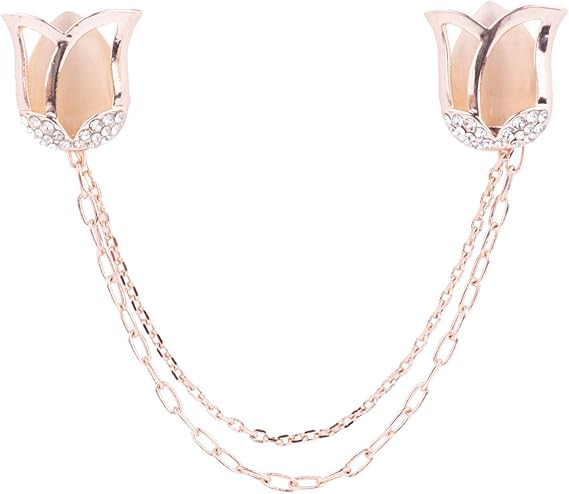 Amazon Co Jp アゴキー Agoky 女性 可愛い お洒落 スーツ 用 ラペルピン 襟 ブローチ ピン レディース ブラウス シャツ ピン タッセル 結婚式 パーティ お呼ばれ 披露宴 ゴールド花 Free 服 ファッション小物