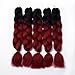 Braiding Hair Ombre Braiding Hair 24 Inch 5PCS/Lot Kanekalon High Temperature Jumbo Braids for Twist Crochet Braiding Hair(5PCS, Black/BUG)