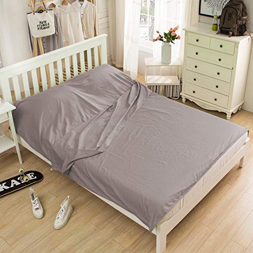 Sleeping Bag Liner Travel Camping Sheet Lightweight Breathable Hotel Compact Sack(Khaki, L) - Thumbnail 6