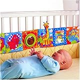 Eachbid Infant Kid Baby Crib Gallery High-Contrast Development Puzzle Zoo Cloth Book Toy
