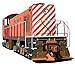 Red Stripped Locomotive Train Wall Decal by Wallmonkeys Peel and Stick Graphic (12 in W x 11 in H) WM325242