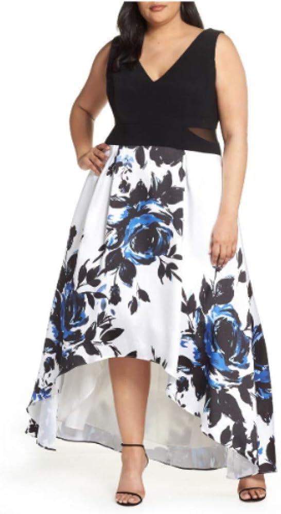 xscape floral high low dress